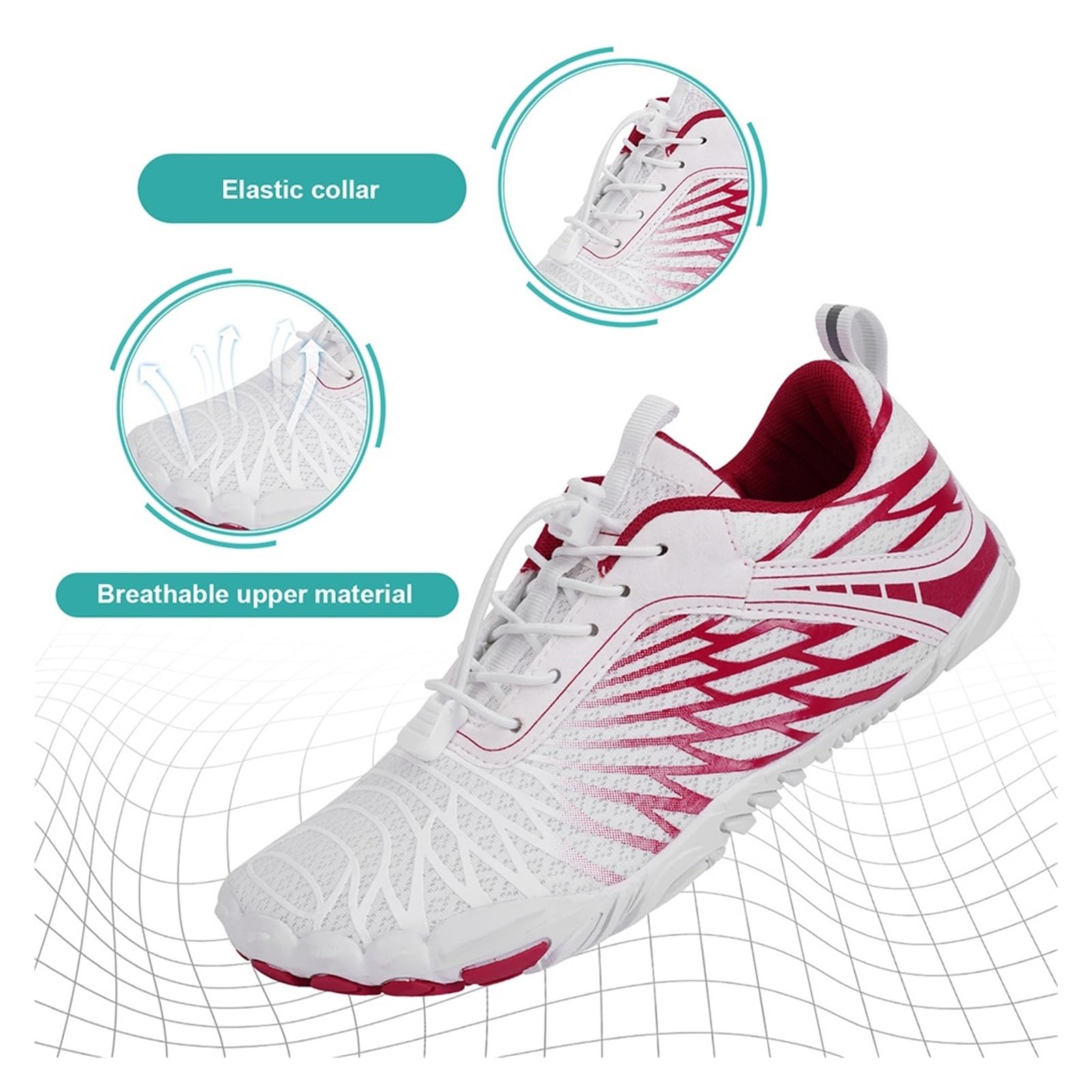 Scarpe da Acqua Unisex, Scarpe Leggere da Acqua, Scarpe da Trekking Casual ad Asciugatura Rapida, Supporto Plantare, Scarpe da Trekking for Esterni(White,38)