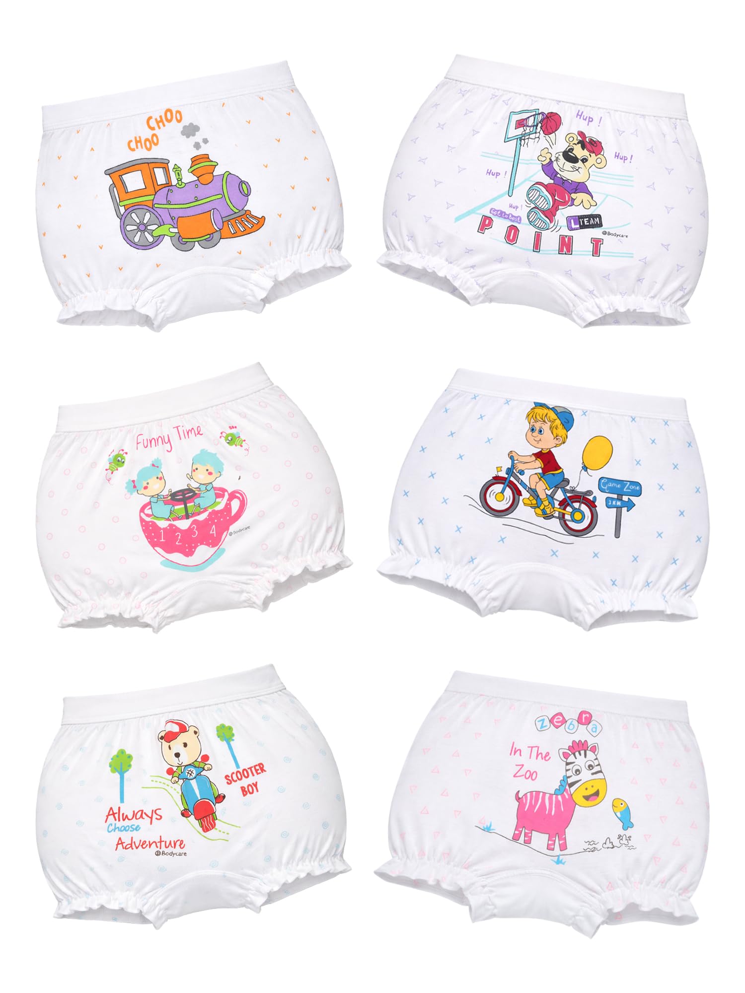 Girls Cotton Bloomers 100% Cotton Multicolor Soft Comfortable | Skin Friendly | Innerwear | (Pack of 6) (Color & Print May Vary)-image-37
