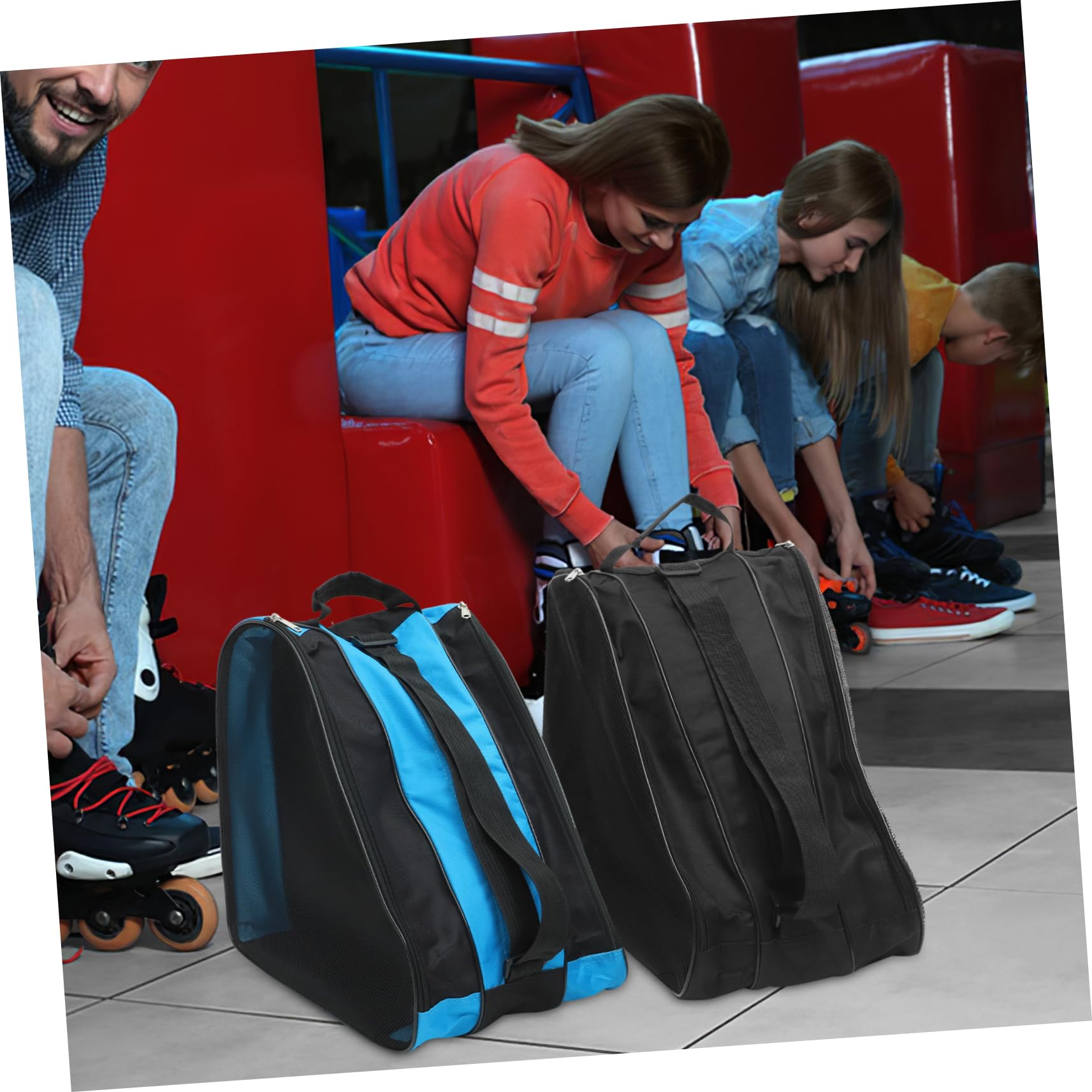 Bolsa para Patines de Oxford 2 Piezas, Negra, para Patines