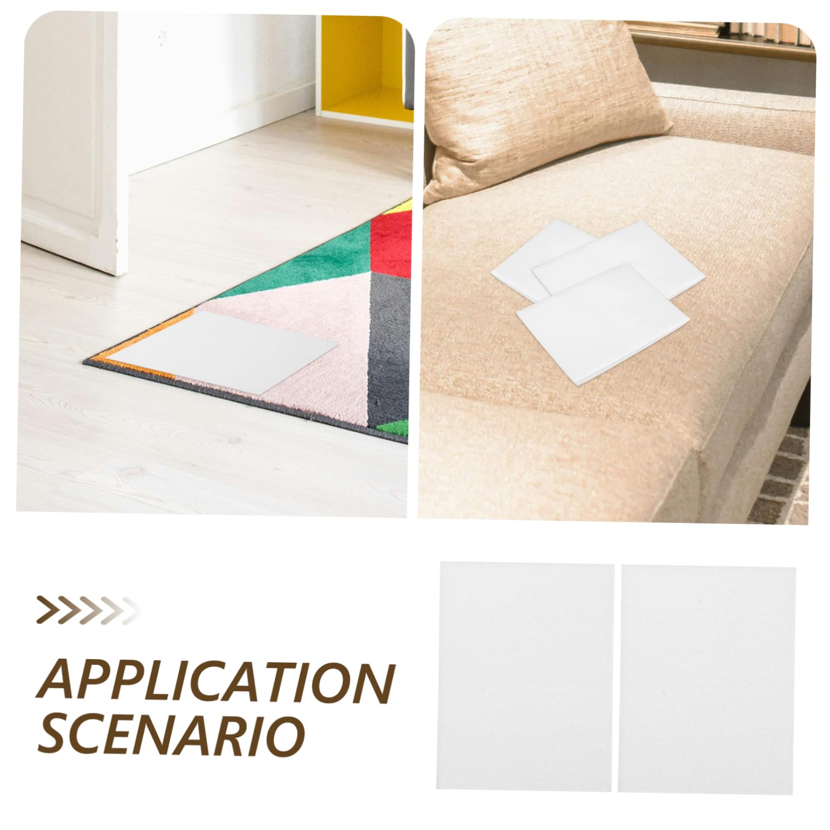 Housoutil 12 Pairs Self-Adhesive Tapes Heavy Duty Sided Tape for Carpet Rug Curtain Car Padding Fixing