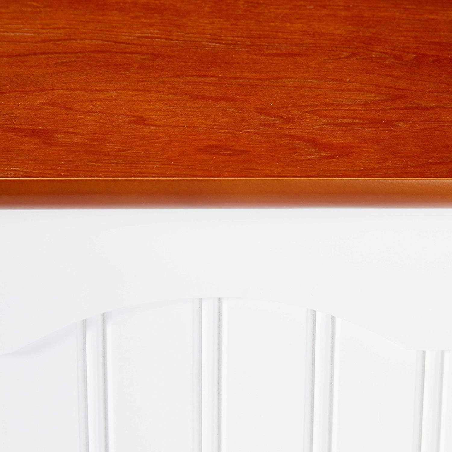 Kings Brand FURNITURE White / Walnut Finish Wood Kitchen Storage Buffet Cabinet