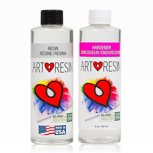 ArtResin - Resina epoxi - Transparente - No tóxica - 16 oz (8 oz de resina + 8 oz de endurecedor) (474 ml)