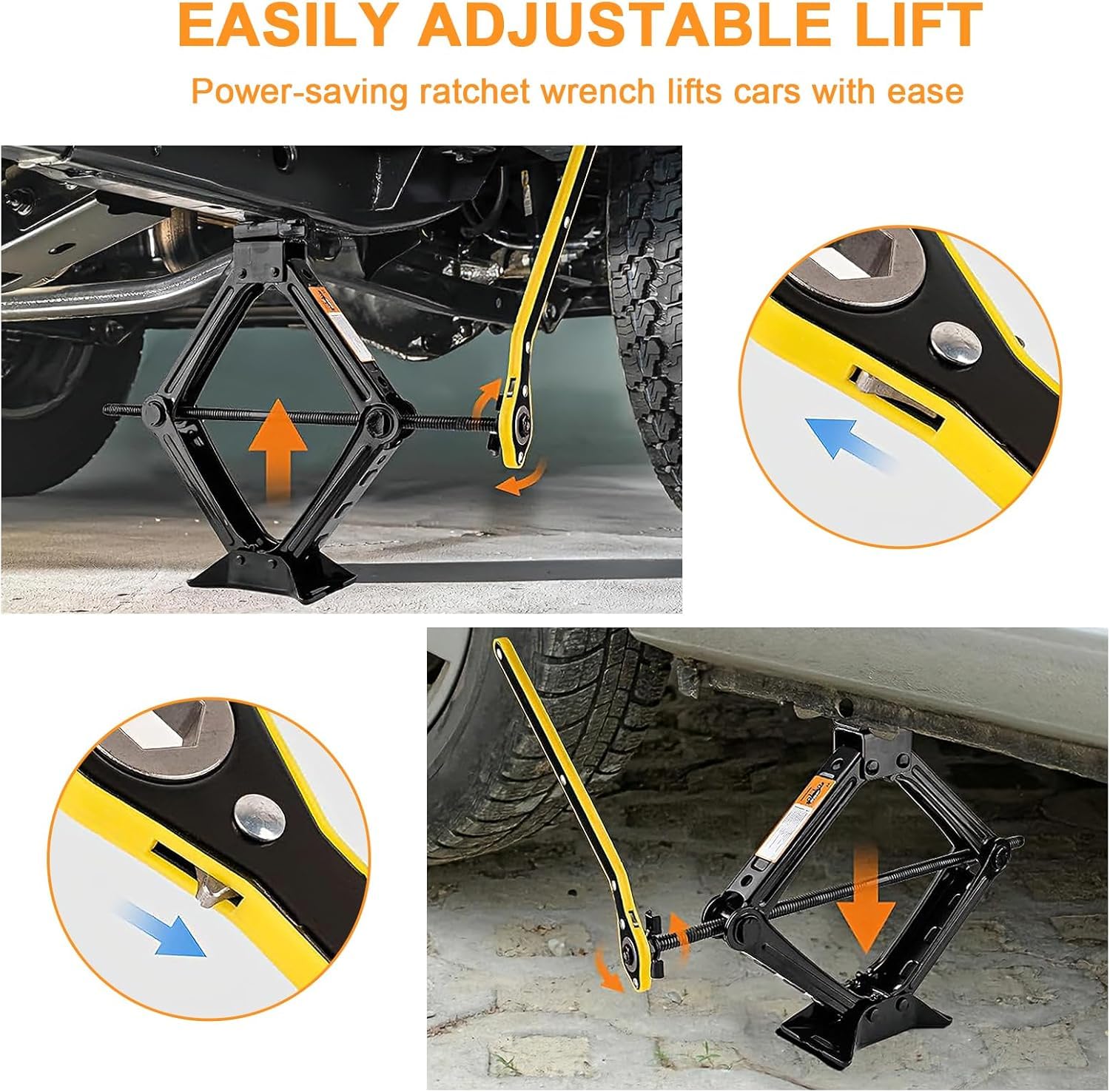 Cric Auto per Audi S3 Sportback 2013-2017, 2500kg, 425mm, Portatile con Chiave Dadi Ruota, Kit Emergenza