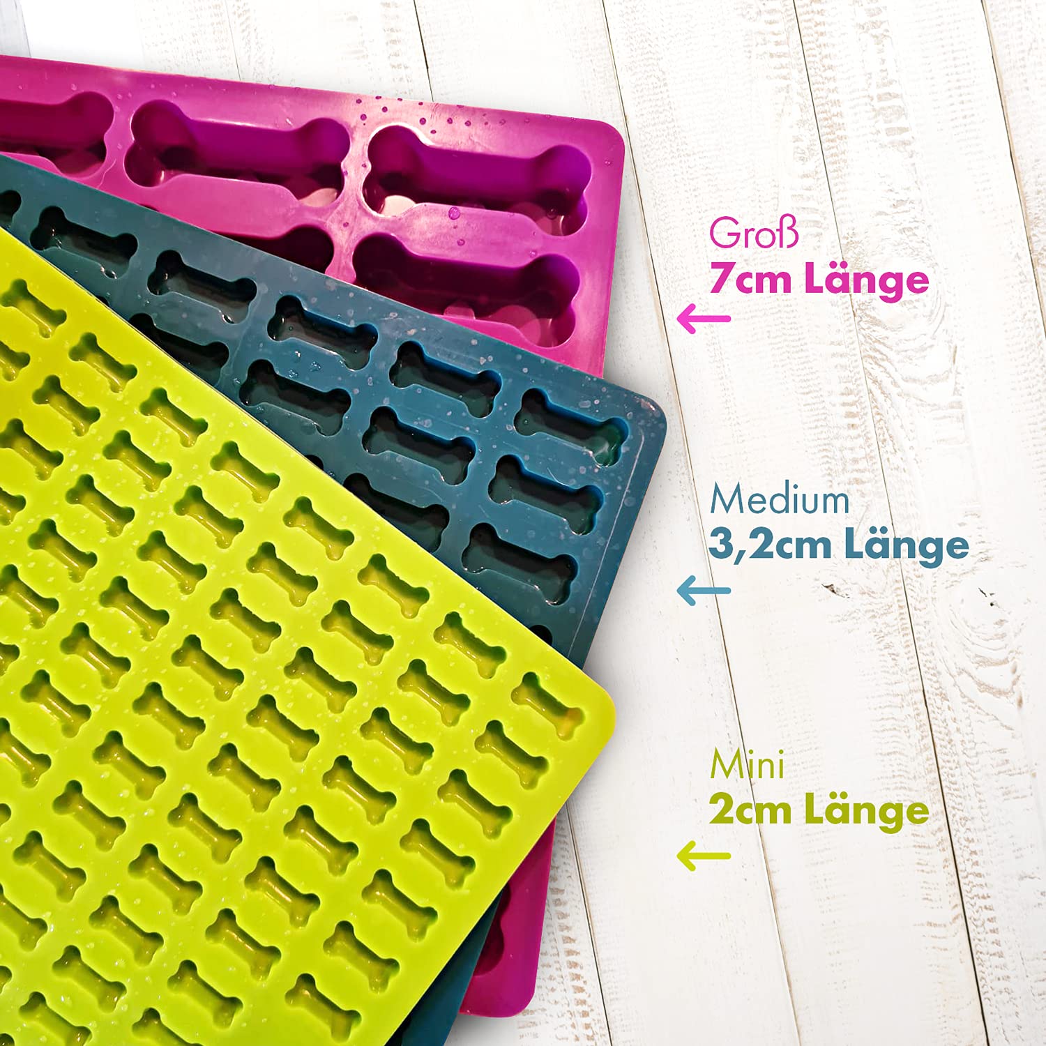 Collory Medium botten (3,2 cm) siliconen bakmat, bakvorm voor middelgrote doe-het-zelf hondenkoekjes en lekkernijen, botbakvorm, bonbonvorm, chocoladevorm, antiaanbaklaag en voedselveilig (BPA-vrij