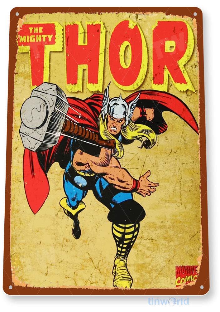 Amazon.com: Tinworld Tin Sign: “Thor” Comic Super Hero Metal Decor