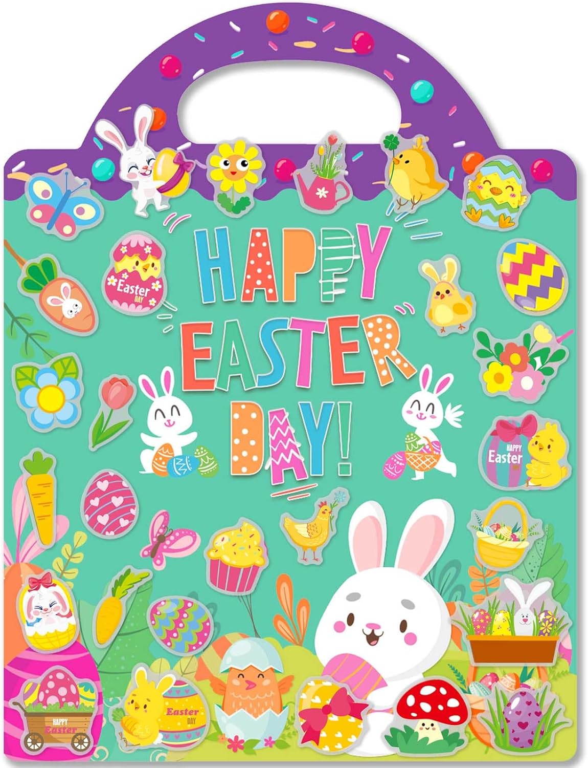 iGetooy Easter Reusable Sticker Books for Toddlers 1-3, Easter Stickers for Kids, Sticker Book for Toddlers 2-4 Years, Easters Gifts Toys for Kids Girls Boys