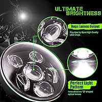 Vista 6 de SLK-Lights VTX 5 3/4 pulgadas LED Daymaker Kit de faros delanteros negros - Soporte y hardware - Plug & Play - Compatible con modelos Honda VTX 1300