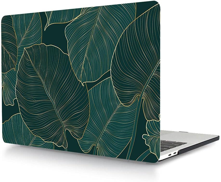 Hard Case Compatible with MacBook Air 11 inch Model A1465 & A1370,Plastic Laptop Hard Case Protective Cover with Keyboard Cover Skin for MacBook Air 11.6 inch - Green Leaf