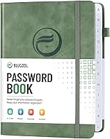 Vista 14 de Libro de contraseñas con pestañas alfabéticas, protector de contraseñas de tapa dura, organizador de cuadernos de contraseñas para computadora