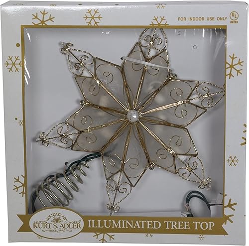 Miniatura 5 de Kurt Adler UL3131 - Capiz Star Treetop (10 luces, 6 puntos)