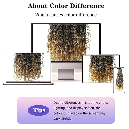 Vista 13 de Goddess Box Braids Crochet Hair With Curly Ends 18 Inch Bohomian Box Braids Crochet Braids 8 Packs 3X Crochet Braids Synthetic Braiding Hair 1B-4-30