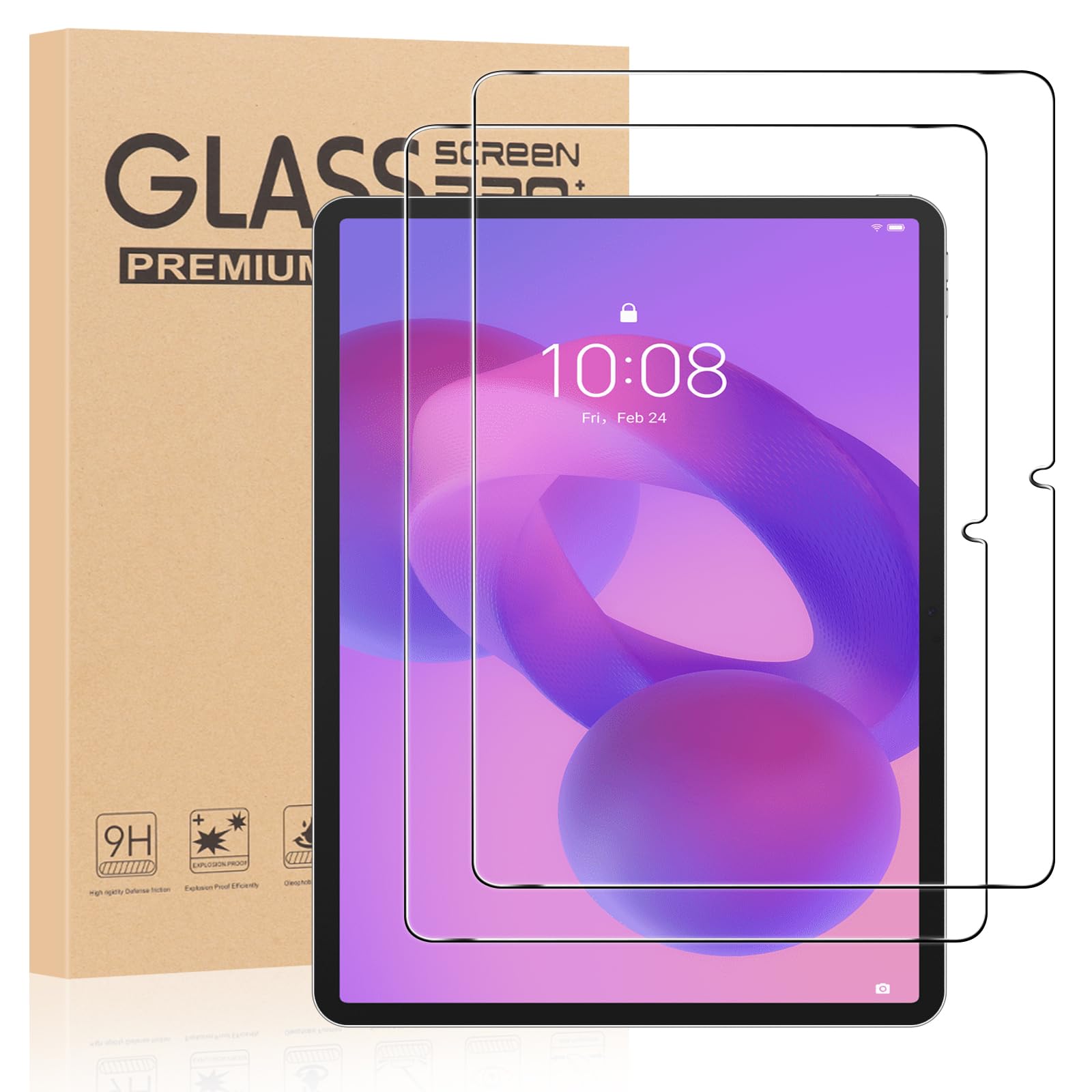 Pellicola Protettiva Vetro Temperato 9H HD Trasparente per Lenovo Idea Tab Pro/Yoga Tab Plus 2025 / Tab P12 2023 12,7", Anti Graffio