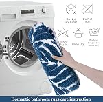 Navy Blue Bathroom Runner Rug - Blue Long Bath Mat Tropical Leaf Bath Rugs Non Slip Washable Bathrug for Bathroom Floor, Cute Restroom Rug, Plant Absorbent Bathmat Botanical Home Decor 18" x 47"
