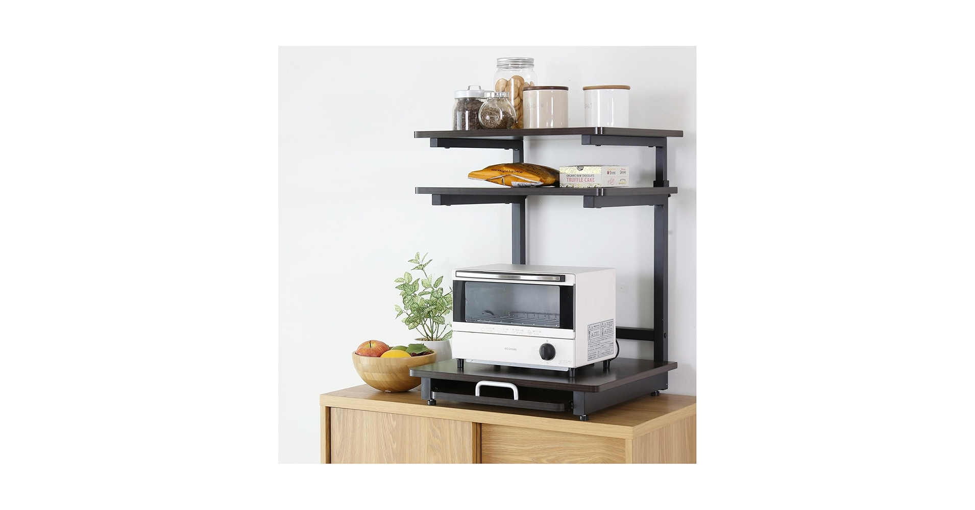Amazon｜Bizdoris 収納ラック 冷蔵庫上ラック キッチンラック