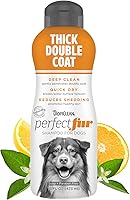 TropiClean Perfect Fur Detangling Deshedding Shampoo for Thick Double Coat Dogs - Husky, Malamute Puppy Safe 16oz