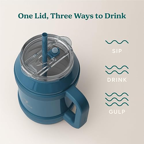 Miniatura 5 de REDUCE Vaso reutilizable de 1.5 litros para agua fría  Asa ergonómica  Aislamiento de doble pared  Taza resistente para escritoriosuperficie con
