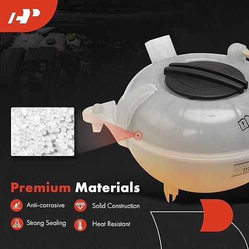 Miniatura 5 de A-Premium Tanque de depósito de recuperación de desbordamiento de refrigerante del motor [con tapa y sensor] compatible con Audi A3, S3 y Volkswagen