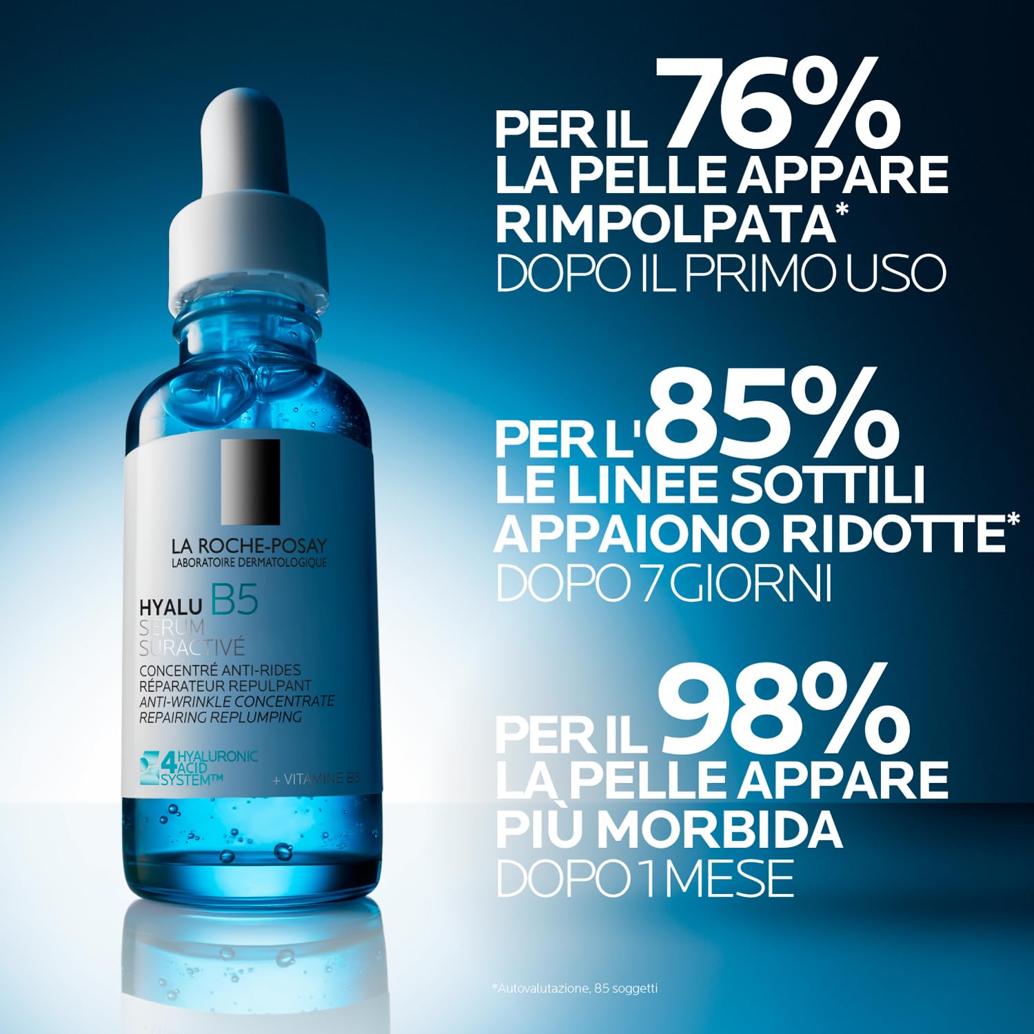 La Roche Posay Hyalu B5 Siero Concentrato Anti-Rughe, Adatto a tutti i Tipi di Pelle e Fototipi, Effetto Rivitalizzante, Pelle Rimpolpata, Con 4 Tipi di Acido Ialuronico e Routine Correlate