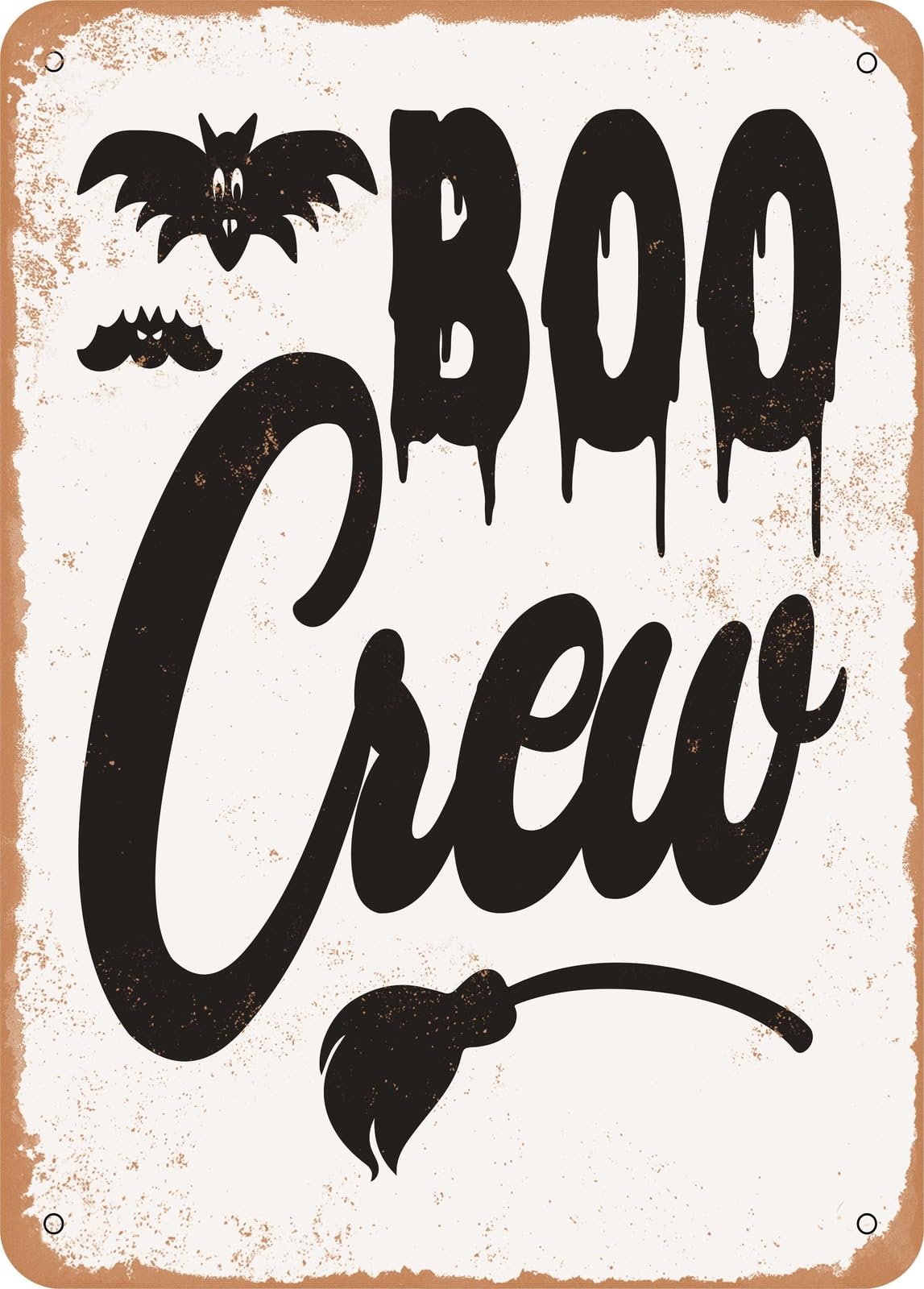 Metal Sign - Boo Crew - 2 - Vintage Rusty Look home decor