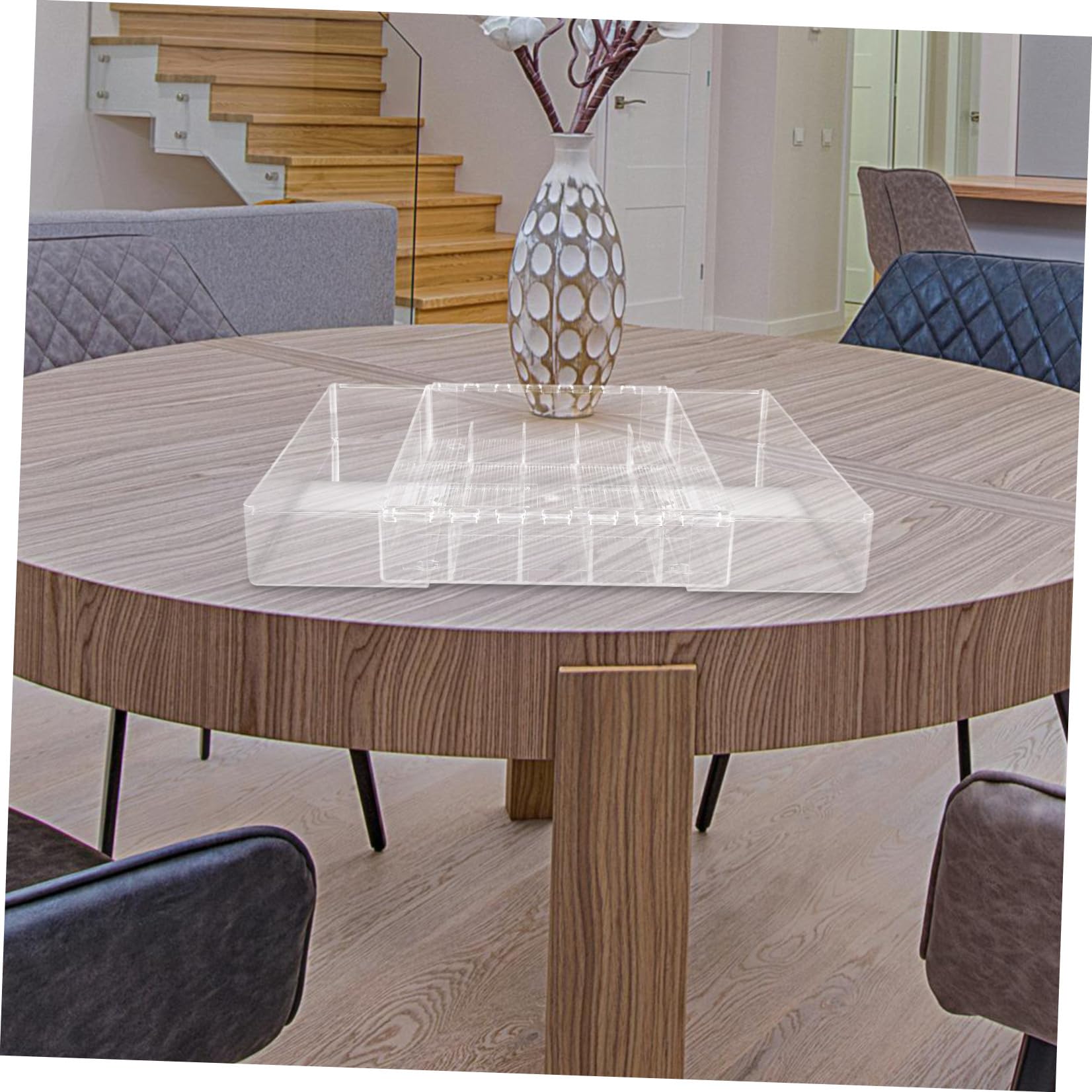 Mikikit Ausziehbarer Acryl Besteckkasten Küchenschubladen Organizer mit Mehreren Fächern Transparenter Besteckhalter für Küche Bad und Büro