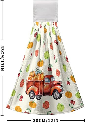 Miniatura 3 de Pumpink - Juego de 2 toallas de cocina colgantes para otoño, toallas de mano decorativas, suaves, absorbentes, ligeras, de poliéster, para baño,