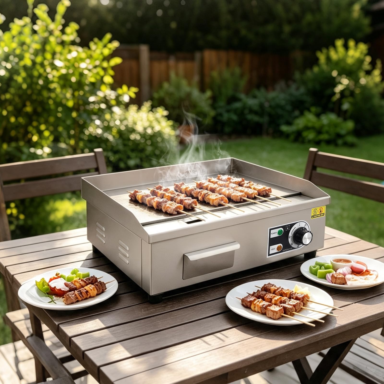 Barbacoa eléctrica, Barbacoa eléctrica comercial, plancha