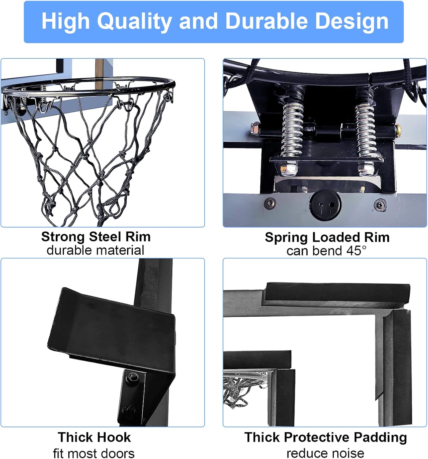 Kids Portable Mini Basketball Hoop, Door Basketball Hoop Wall Mount Set