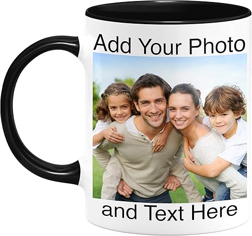 Taza de café con foto personalizada, personalizada con foto y texto, taza de cerámica personalizable, regalos divertidos y personalizados, 11 onzas,