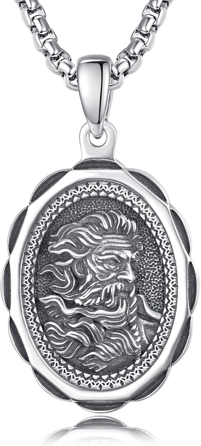 925 Sterling Silver Jesus Pendant Necklace for Men Catholic Religious Jesus Jewelry