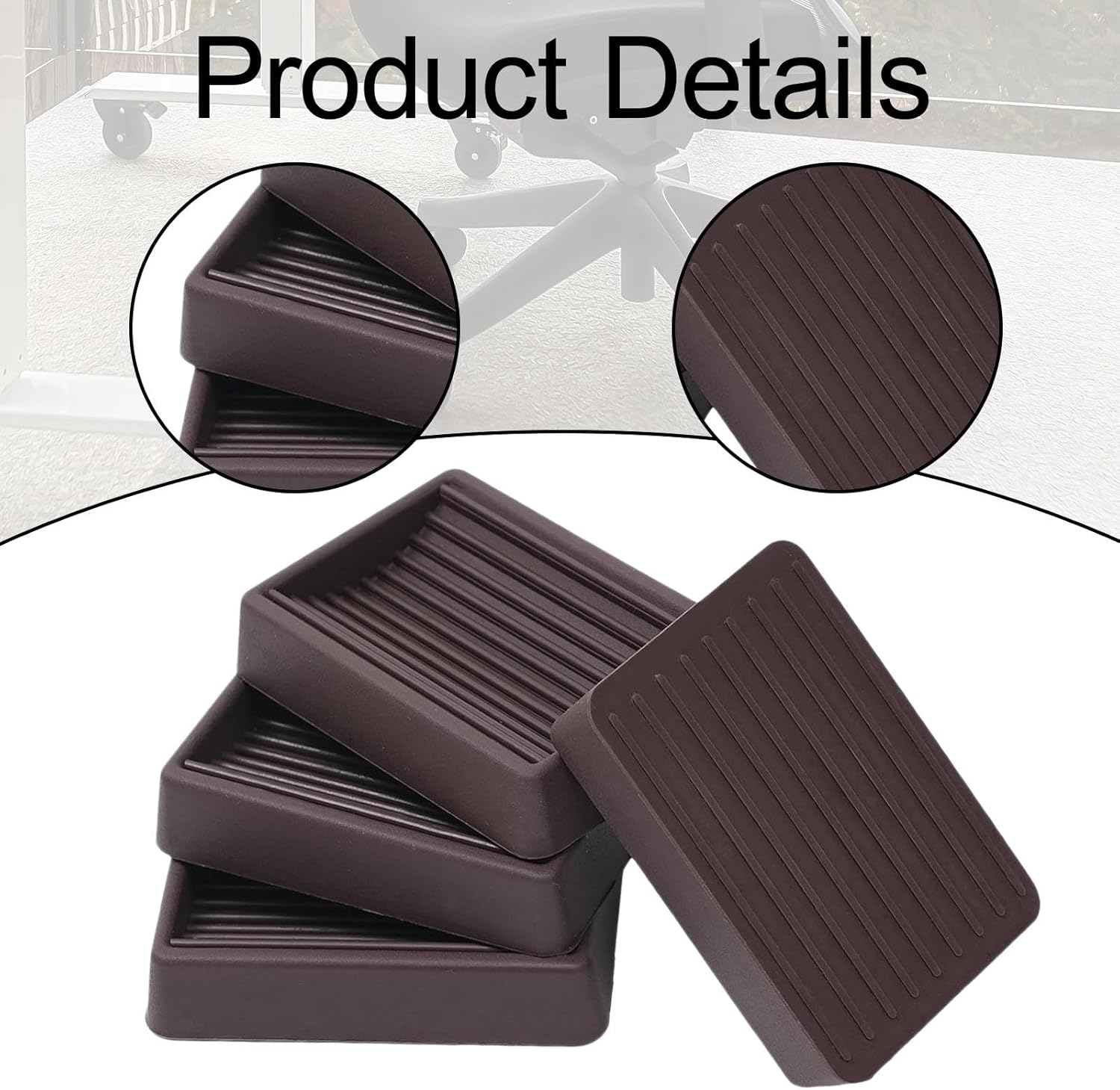 4 Items of Anti-Slip Wheel Stoppers for Furniture, Protectors for Bed And Couch, Brown