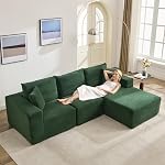 Cloud Modular Sectional Sofa, 109" L Shaped Comfort Boneless Couch, Deep Seat, Skin-Friendly Corduroy, No Assembly Design