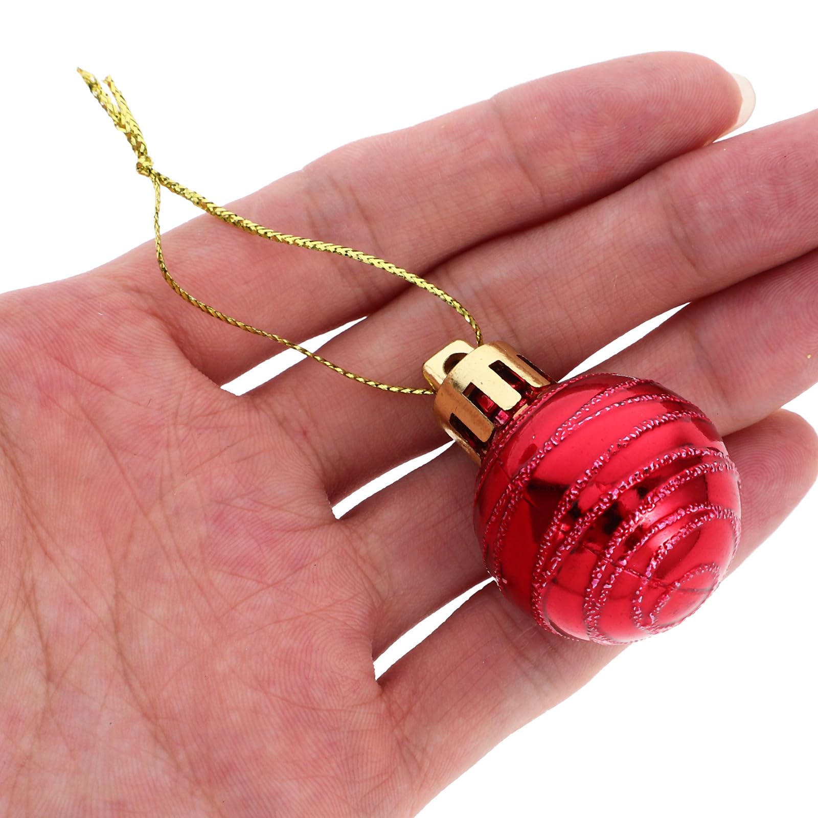 Sosoport 12 Stück Weihnachtsbaum Hängedekoration aus Kunststoff Leichte Christbaumkugeln im Festlichen Design Dekorative Weihnachtsbaumkugeln für Zuhause und Fenster zur Festlichen Stimmung