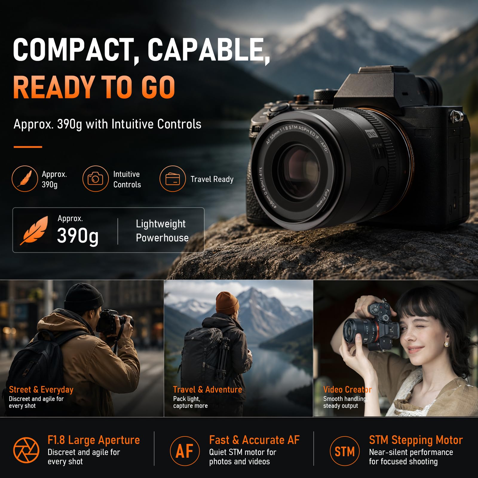 VILTROX 55mm F1.8 Evo Z Fotografia Obiektyw do aparatu Nikon Z Mocowanie pełnoramowe Obiektyw Szeroki otwór z autofokusem i APO-Design dla Nikon ZFC Z50II Z50 Z30 ZR ZF Z9 Z8 Z7II Z6II Z5II