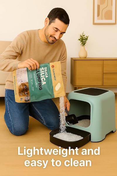 Flamingo lettiera per gatti - lettiera silicio per gatti -Silicio Granulato Medio - 5L (Fino a 6 Settimane)- Ultra Assorbente - Super leggero, senza polvere e di durata extra lunga! - 4