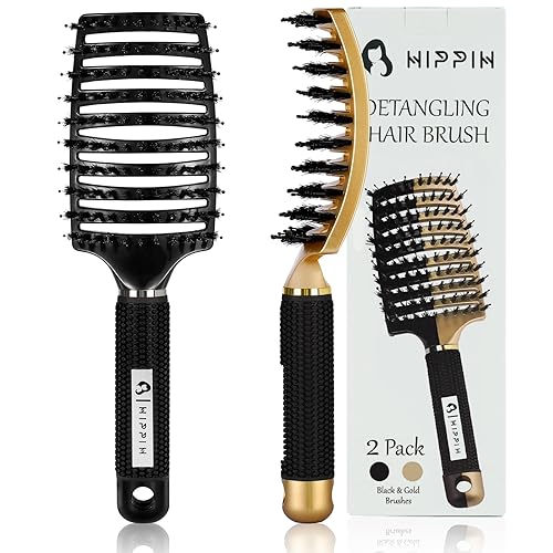 Miniatura 1 de HIPPIH - Cepillos de pelo para mujer, cepillo desenredante para cabello rizado, cepillo ventilado para hombres, cepillo desenredante para cabello