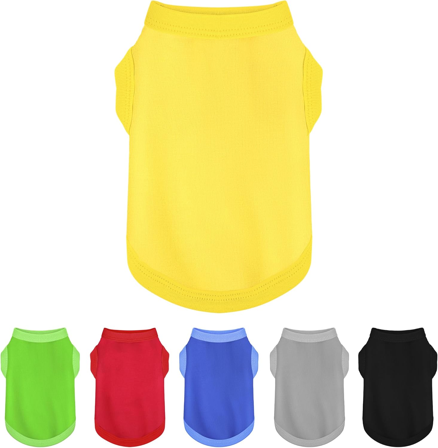 Elevate Your Dog's Fashion Quotient with Colorful and Breathable Sleeveless Cotton Shirts! Perfect Pet Apparel for Small to Medium Dogs Yellow XXL 2XL-(26~38lb) | Chest(~25.5") Yellow