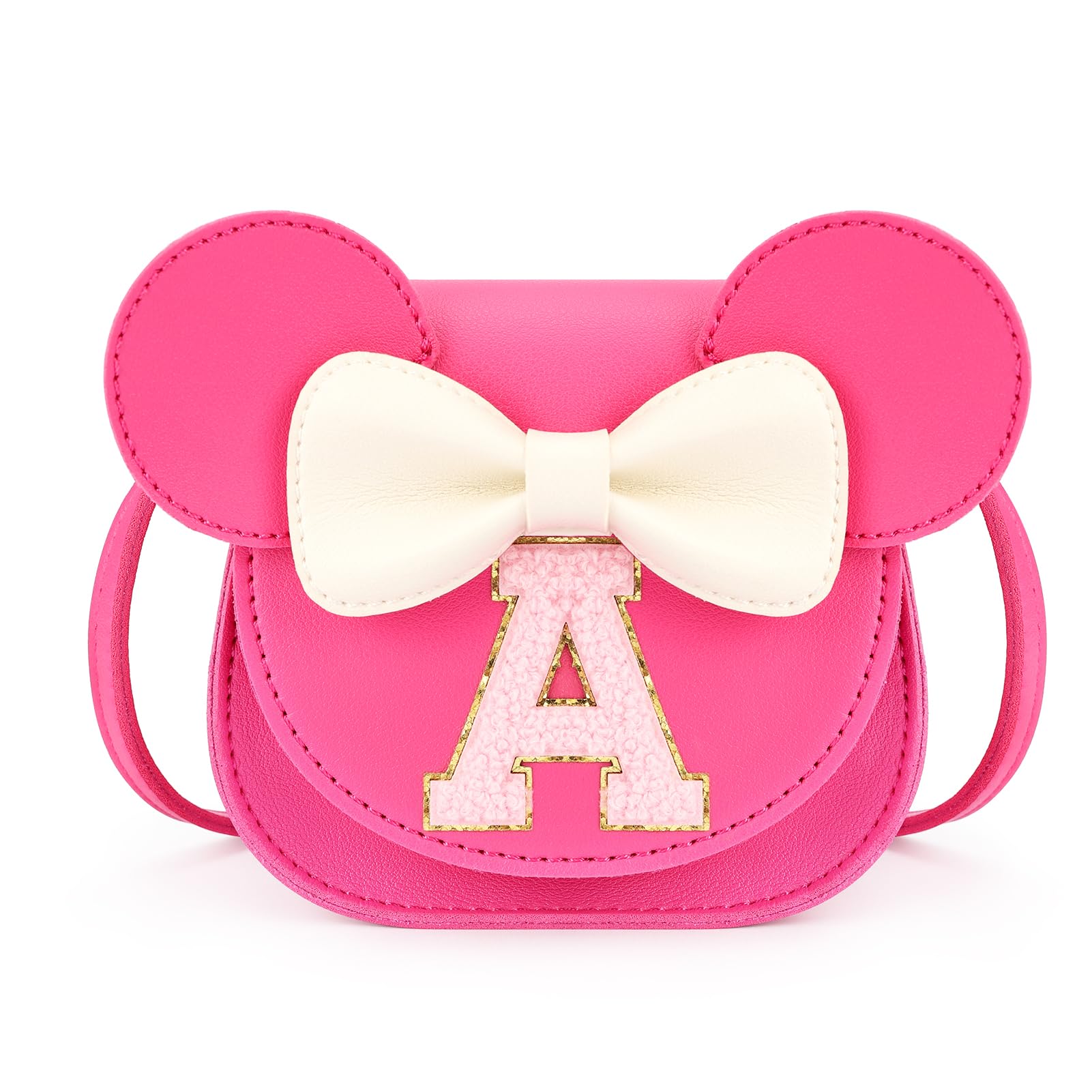 mibasies Toddler Purse 3-8 Girls, Hot Pink Letter A Birthday Gift