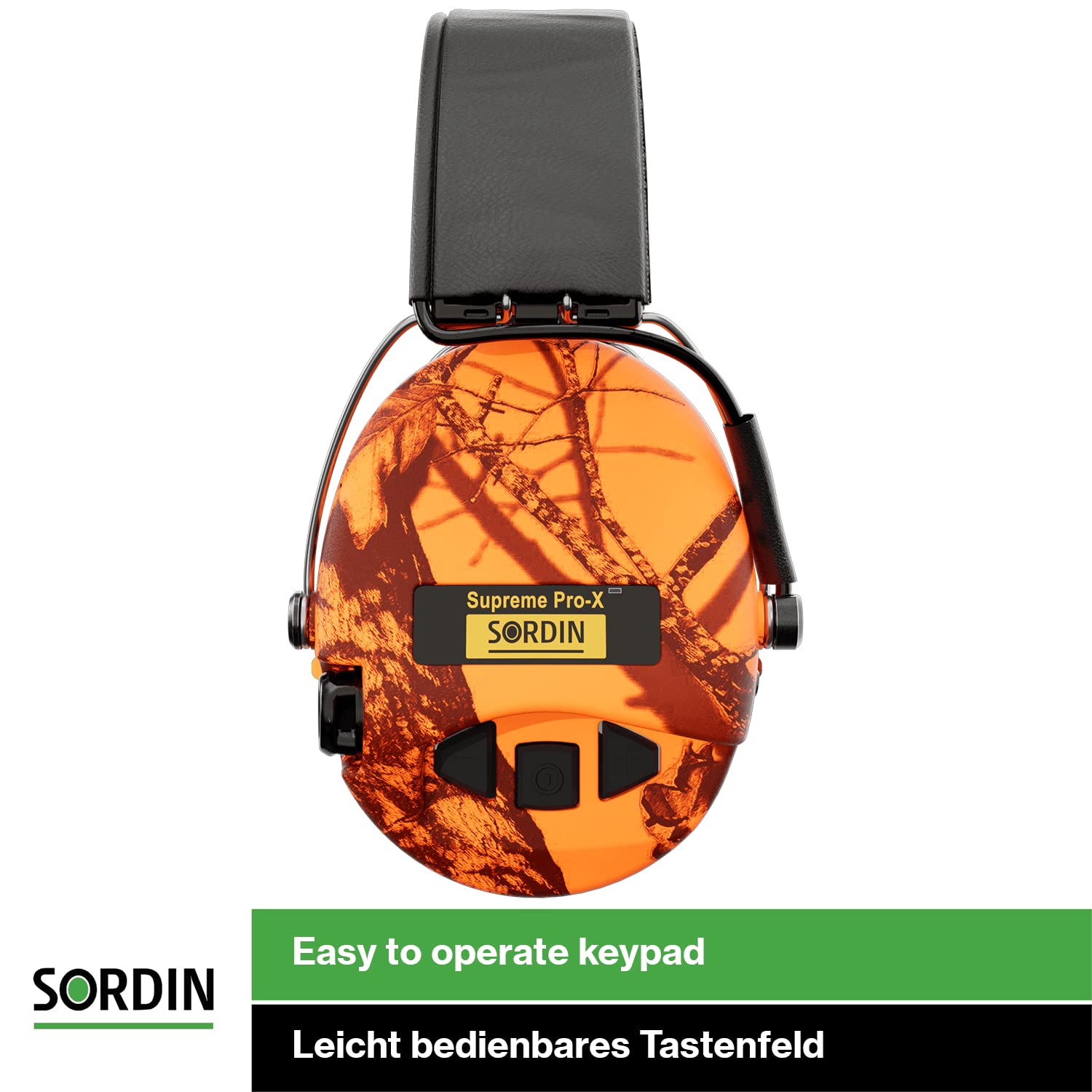 Sordin Pro X LED Cascos - 75302-X-09-S - Auriculares Ultrafinos Electrónicos | Orejeras de Protección Auditiva | Diseño Extraplano para Cazadores - Tiradores y Aficionados a la Caza - SOR75302-X-09