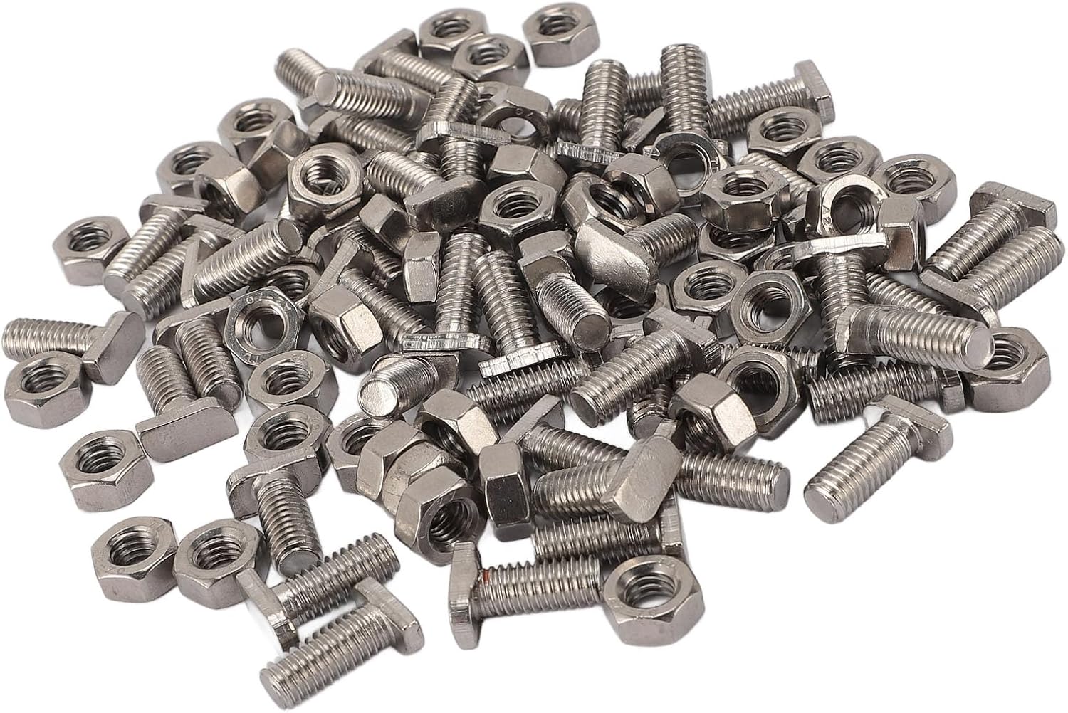 Greenhouse Nuts Bolts Set, 50Set Stainless Steel M6x14 Bolts and M6 Hexagonal Nut Greenhouse Nuts Screws Assortment Set Green House Accessories