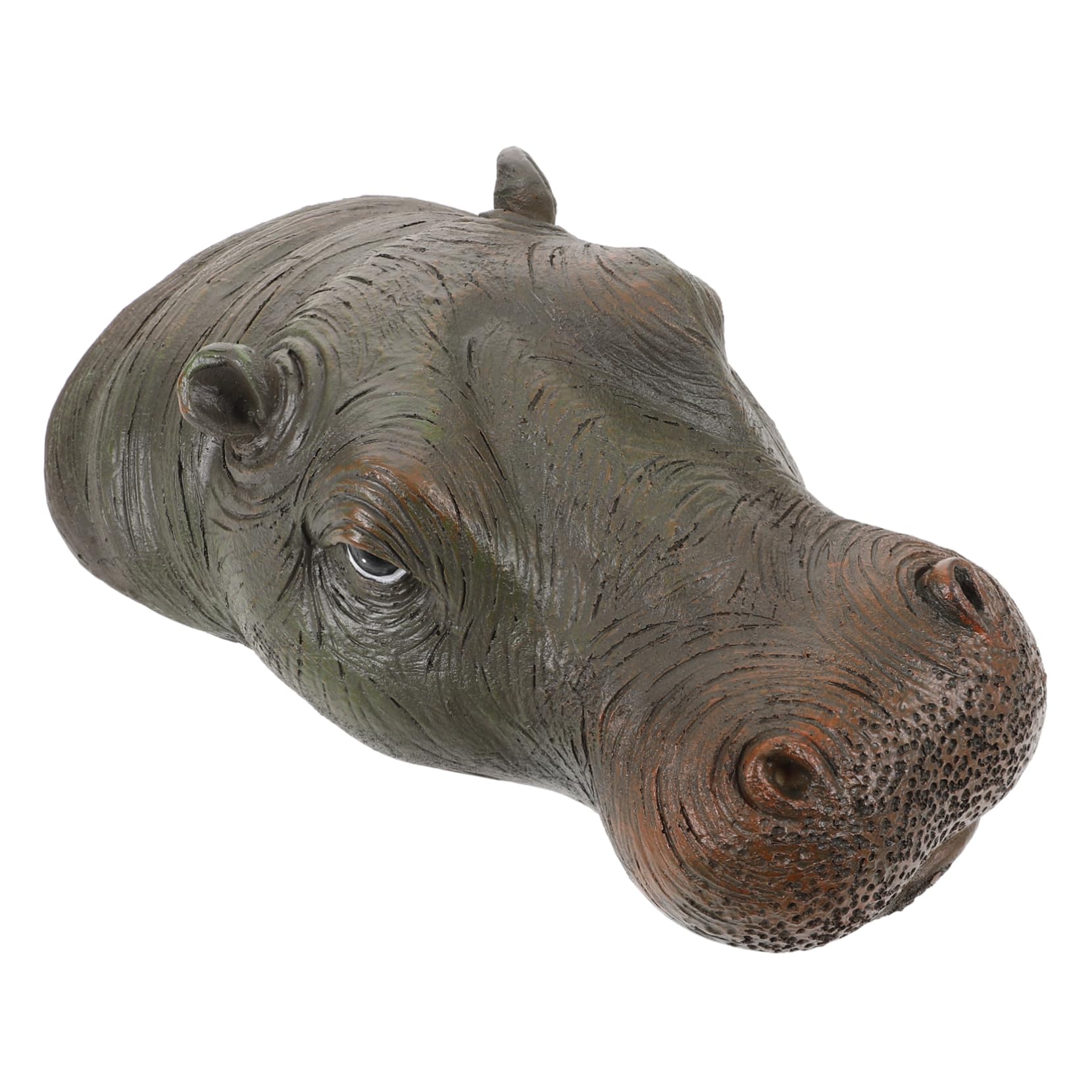 MAGICLULU 4 Stück Nilpferd-Statue Teich Meerestiere Gefälschter Fisch Tank Aquarium Solarbetriebener Wasserbrunnen Schwebend Fischglas Schwimmende Pflanze Schwimmt Black Kunstharz