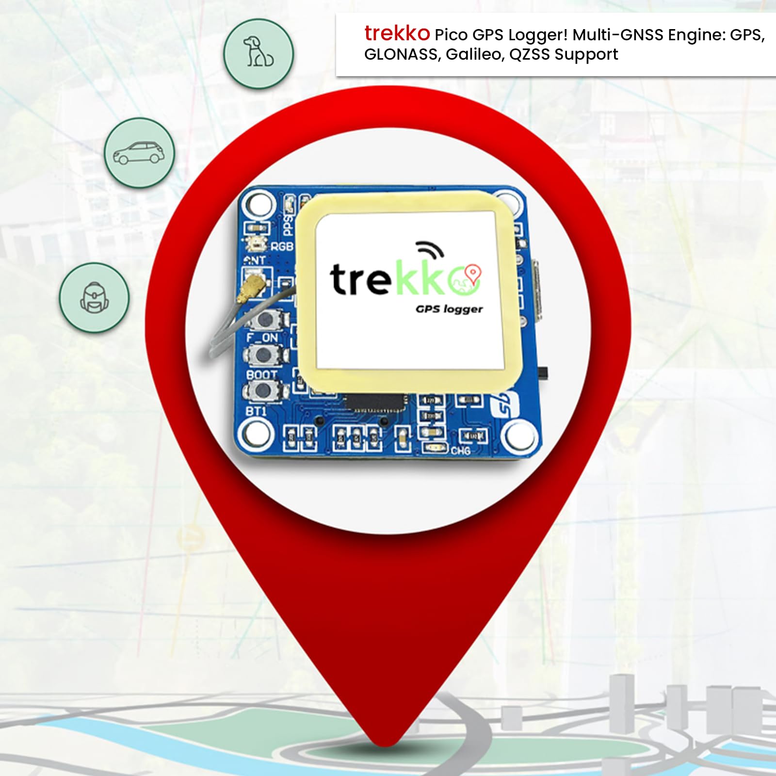 sb Components Rejestrator GPS Trekko Pico zasilany przez Pico RP2040 obsługuje systemy Multi-GNSS moduł GPS do śledzenia lokalizacji geograficznej