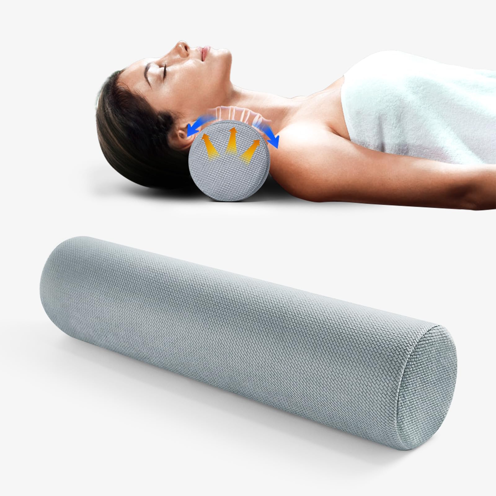 Healthex Cervical Neck Roll Pillow, Memory Foam Pillow