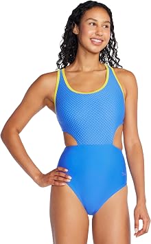 Speedo Womens Swimsuit One Piece Racerback Cut Out