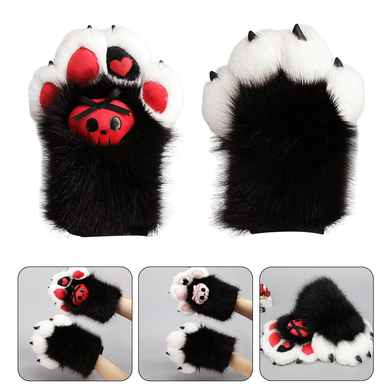 Fursuit Paws - Guanti per Halloween, accessori per feste di Halloween, per adulti