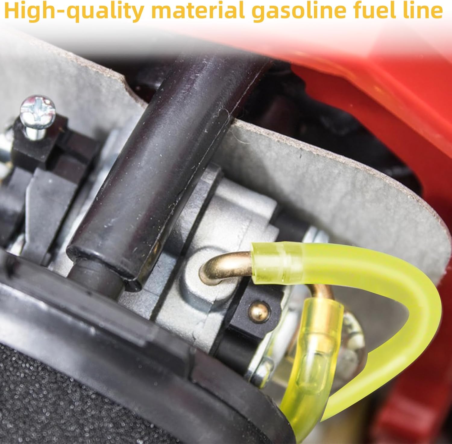 4 Sizes Premium Petrol Fuel Line Hose Tubing,4 Feet Long Each for Small Engine Chainsaw String Trimmer Blower Lawn Mower and Other Power Tools,Fit Most 2 Cycle Small Engines(Yellow 4-Piece)