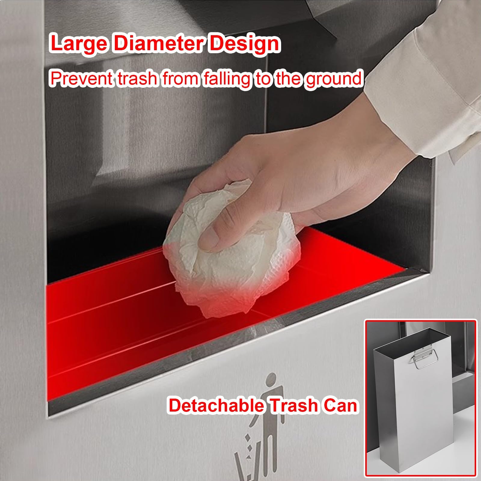 Dispensador Papel Secamanos con Cubo Basura, Dispensador de Papel de Manos en Acero Inoxidable 304, Papelera Cocina, para Uso Doméstico y Comercial(Gold,750x310x150mm)