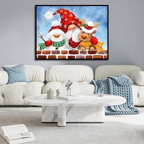 Miniatura 6 de CNITUR Kit de pintura de diamantes de Navidad, kit de arte de diamante de muñeco de nieve para adultos, pintura de invierno 5D con taladro completo