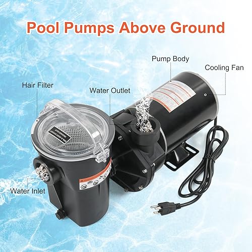 Miniatura 2 de Bombas de piscina sobre el suelo 1.0 motor HP W3SP1580 Power Flo LX Bomba de piscinas de una sola velocidad 115V, 11.2A, 60HZ, 3450RPM para piscina