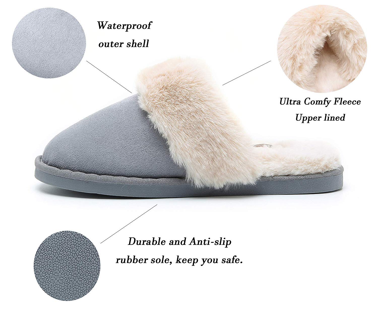 Pantofole Scamosciate da Donna Uomo Invernali Interne Ciabatte Casa Morbida Autunno Inverno Memoria Schiuma Pavimento Indoor Outdoor