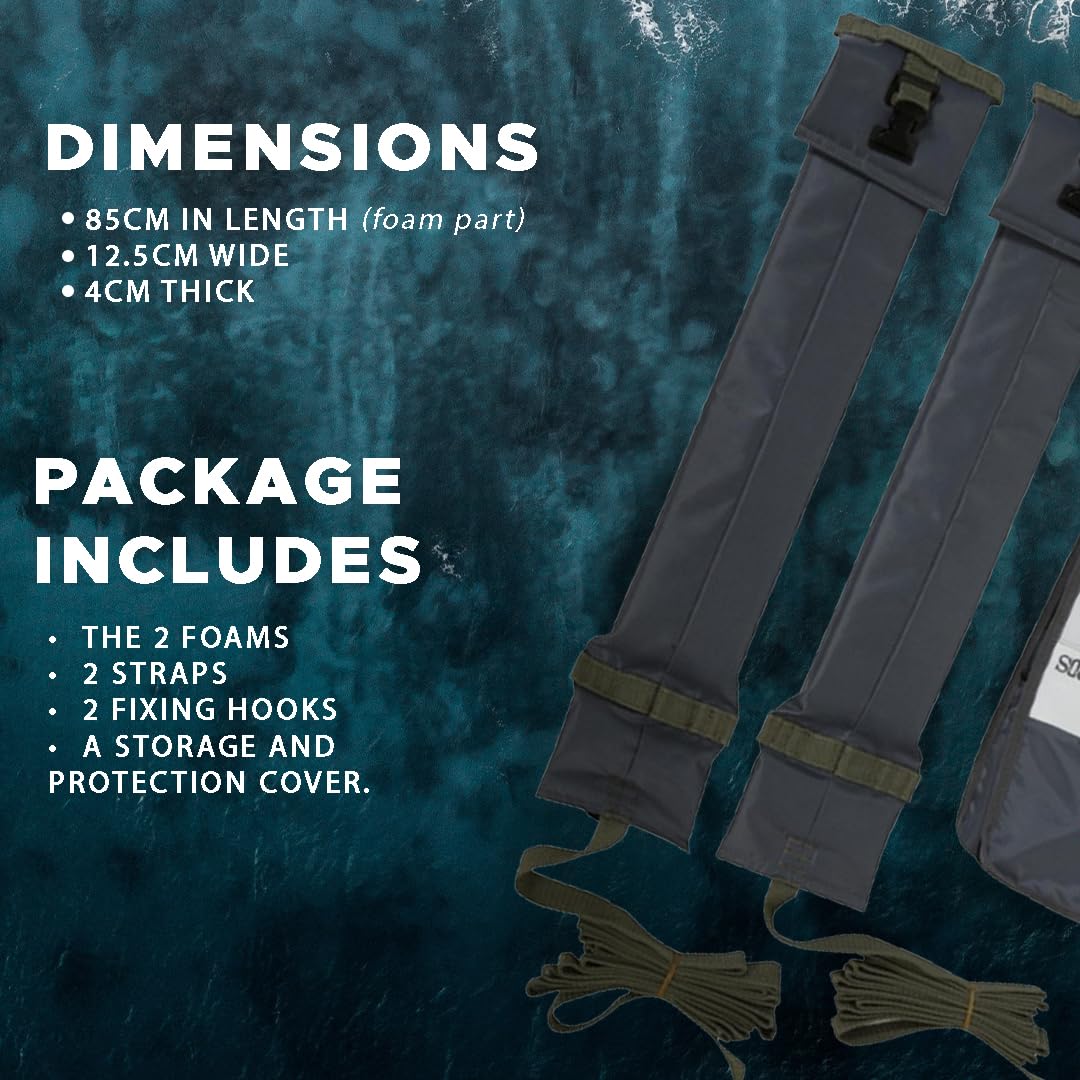 Bastidores estándar de espuma para techo automático para tablas de surf (2), sostiene 2 tablas cortas o 1 longboard, incluye correas, 2 ganchos de fijación, 2 cubiertas de almacenamiento